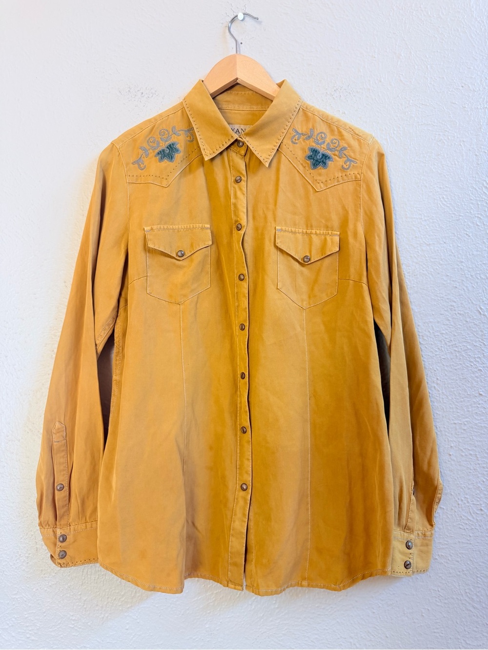 Ryan Michael silk western embroidered shirt